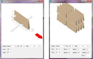 OpenGL-Darstellung von Verpackungsmaterial